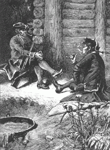 Treasure Island - Long John Silver négociant avec le Capitaine Smollett