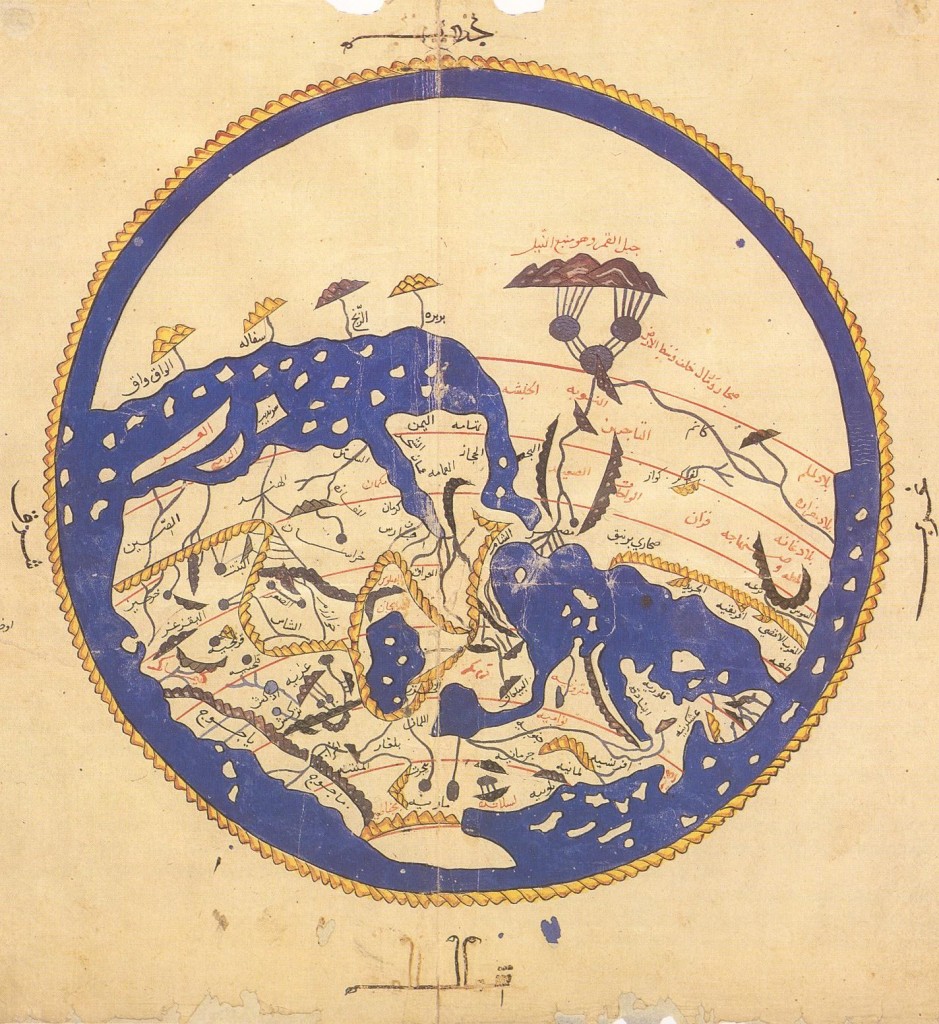 Carte du monde connu par Muhammad al Idrisi