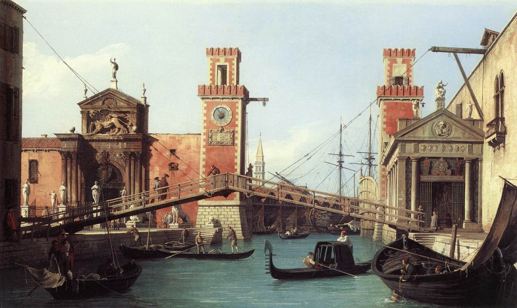 Vue de l'entrée de l'arsenal - 1732 - Venise - Antonio Canaletto