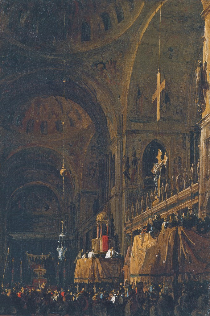 Antonio Canal (Canaletto) - L'intérieur de la basilique Saint-Marc le vendredi saint - 1730