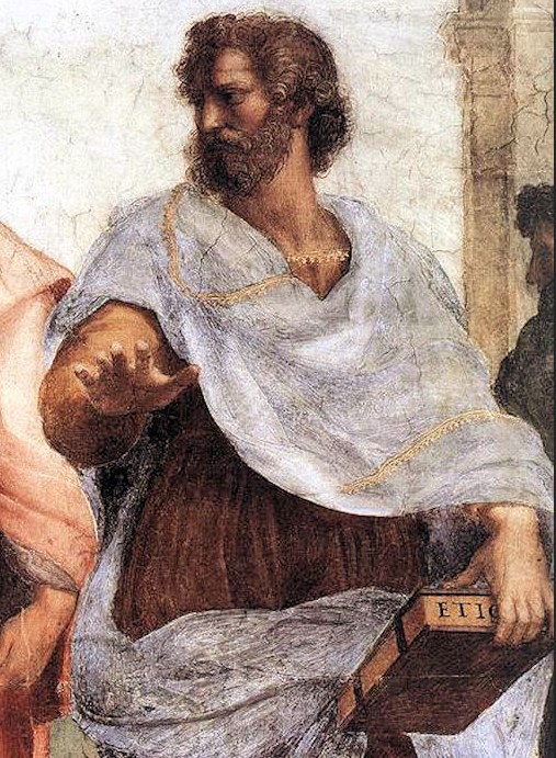 Aristote dans l'Ecole d'Athènes par Raphaël