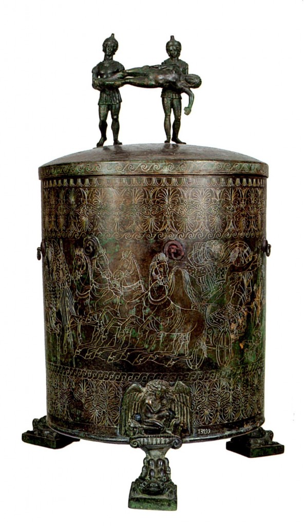 Ciste de Préneste (Palestrina - au jugement de Pâris) - fin IVè siècle av.J.-C. - Bronze laminé - Rome, Museo Nazionale Etrusco di Villa Giulia - Etrusques au Musée Maillol
