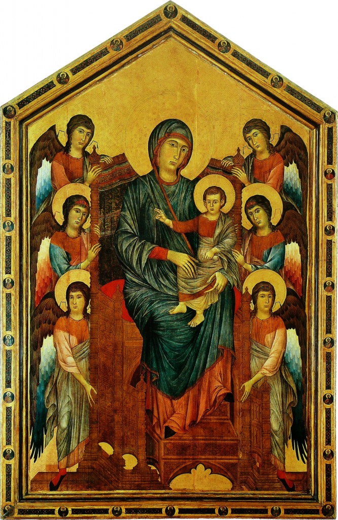 Maestà du Louvre (La Vierge et l'Enfant en majesté entourés de six anges) - Cimabue - 1280 - Musée du Louvre